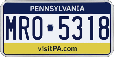 PA license plate MRO5318
