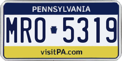 PA license plate MRO5319