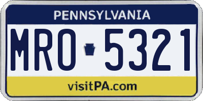 PA license plate MRO5321