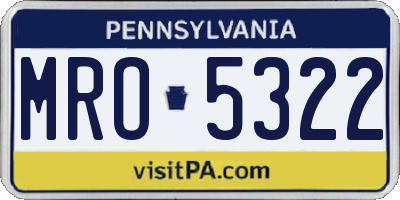 PA license plate MRO5322