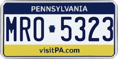 PA license plate MRO5323