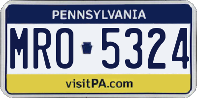 PA license plate MRO5324