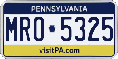 PA license plate MRO5325