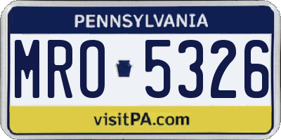 PA license plate MRO5326