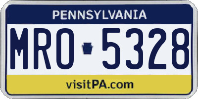 PA license plate MRO5328
