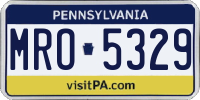 PA license plate MRO5329