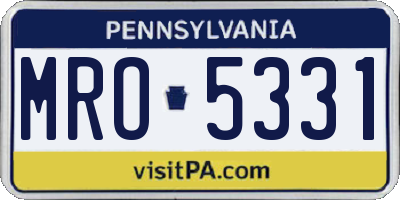 PA license plate MRO5331