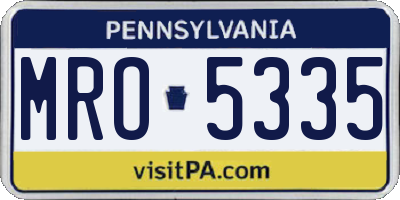 PA license plate MRO5335