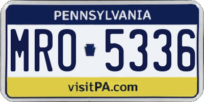 PA license plate MRO5336