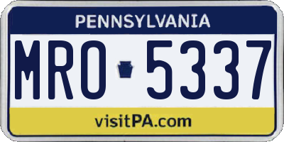 PA license plate MRO5337