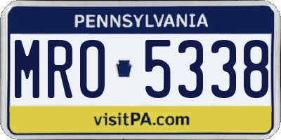 PA license plate MRO5338