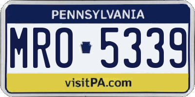 PA license plate MRO5339
