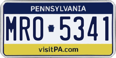 PA license plate MRO5341