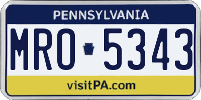 PA license plate MRO5343
