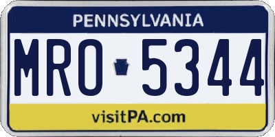 PA license plate MRO5344