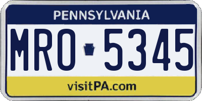 PA license plate MRO5345