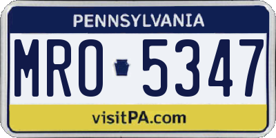 PA license plate MRO5347