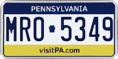 PA license plate MRO5349