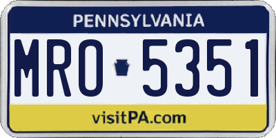 PA license plate MRO5351
