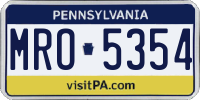 PA license plate MRO5354