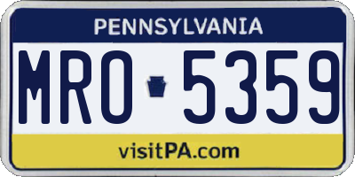 PA license plate MRO5359