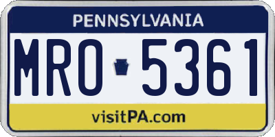 PA license plate MRO5361