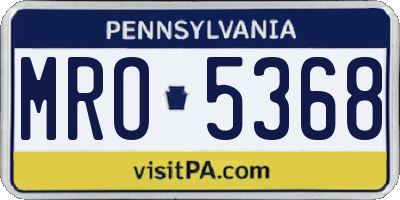 PA license plate MRO5368