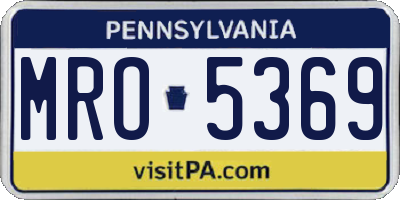 PA license plate MRO5369