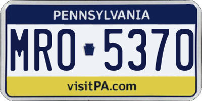 PA license plate MRO5370