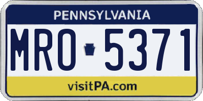 PA license plate MRO5371