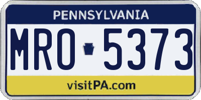 PA license plate MRO5373