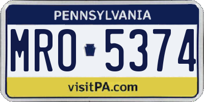 PA license plate MRO5374