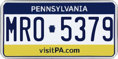 PA license plate MRO5379