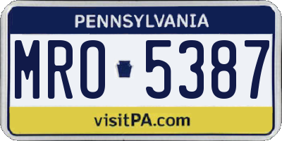 PA license plate MRO5387