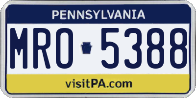 PA license plate MRO5388