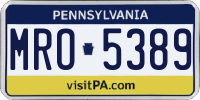 PA license plate MRO5389