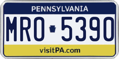 PA license plate MRO5390
