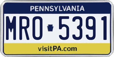 PA license plate MRO5391