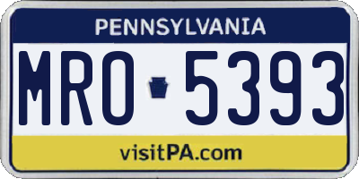 PA license plate MRO5393