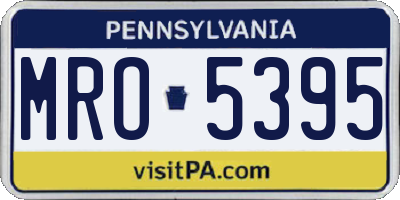 PA license plate MRO5395