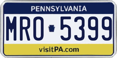 PA license plate MRO5399