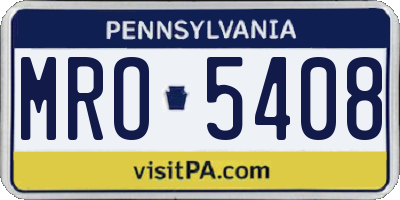 PA license plate MRO5408