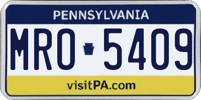 PA license plate MRO5409