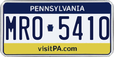 PA license plate MRO5410