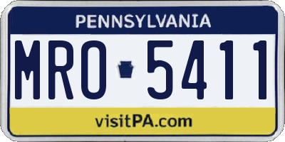 PA license plate MRO5411
