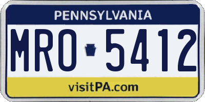 PA license plate MRO5412