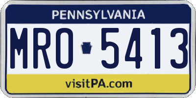 PA license plate MRO5413