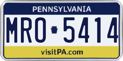 PA license plate MRO5414