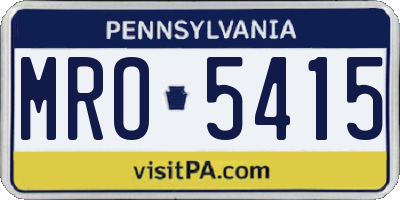PA license plate MRO5415