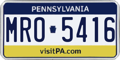 PA license plate MRO5416